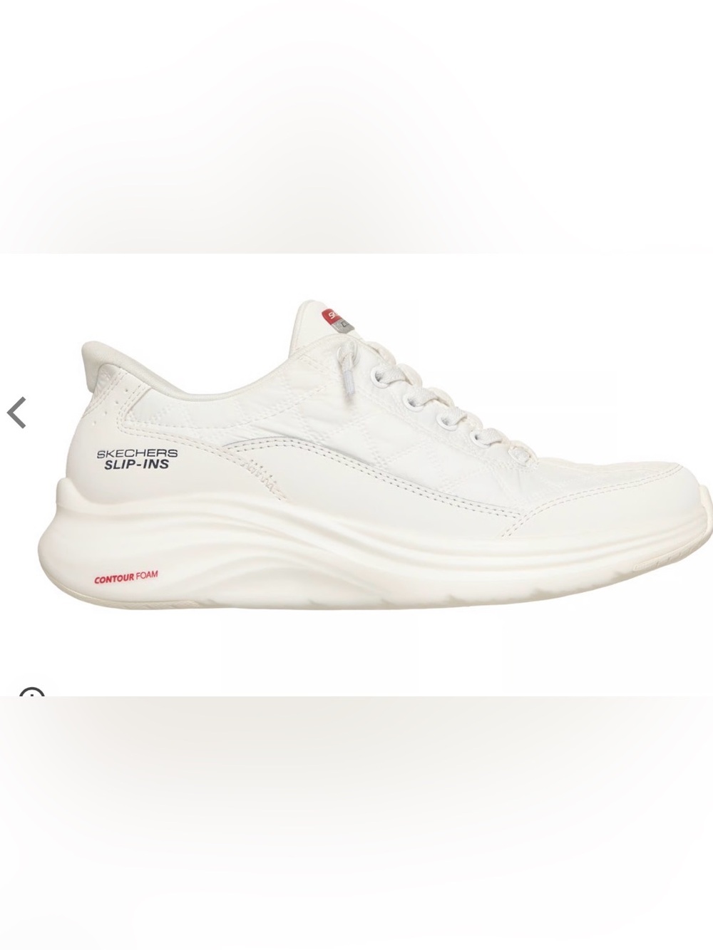 Skechers White Quilted Slip-In Platform Sneaker